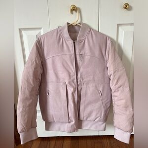 lululemon athletica Pink Roam Fur Wool Bomber Jacket